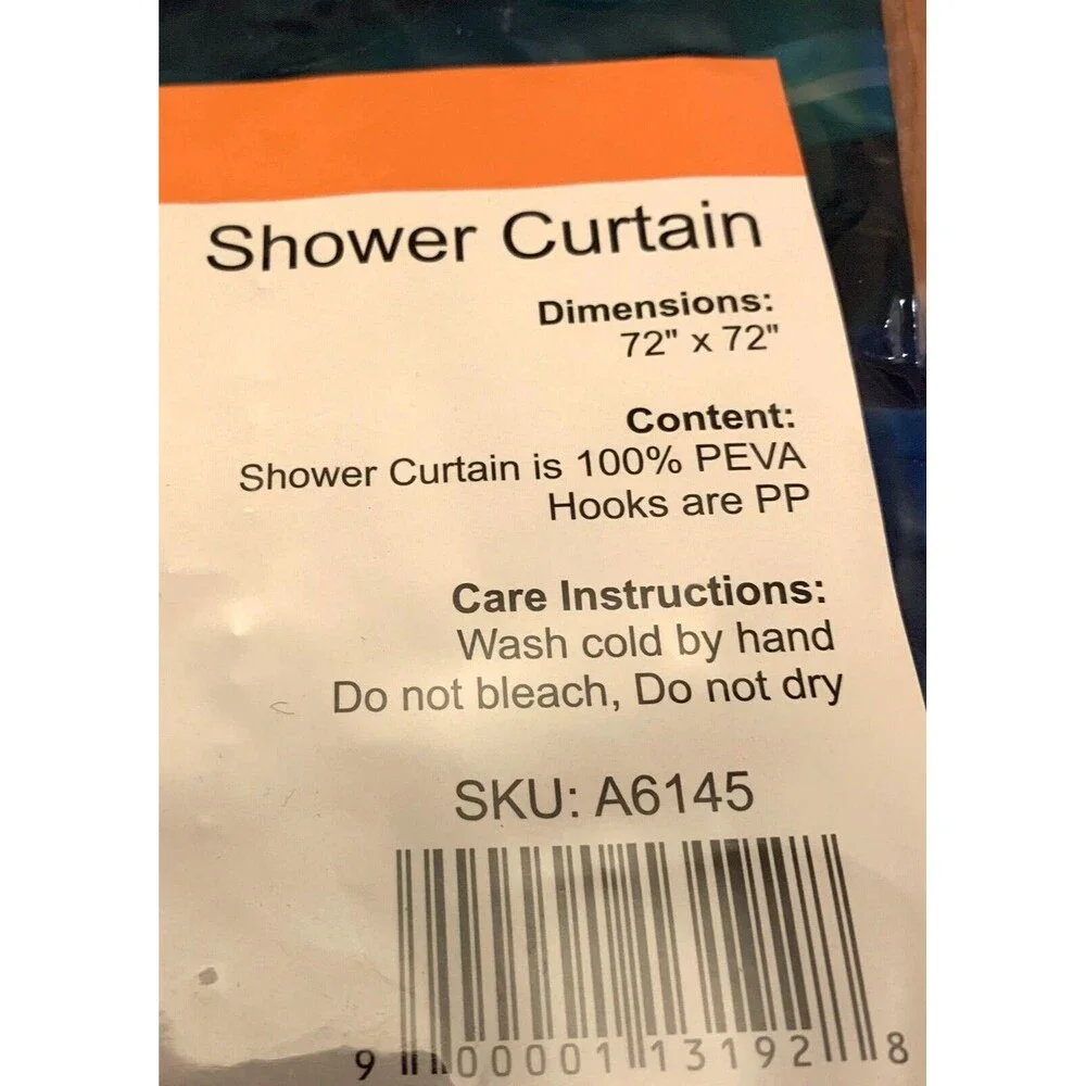 HCP Supply Shower Curtain w/Hooks 72
